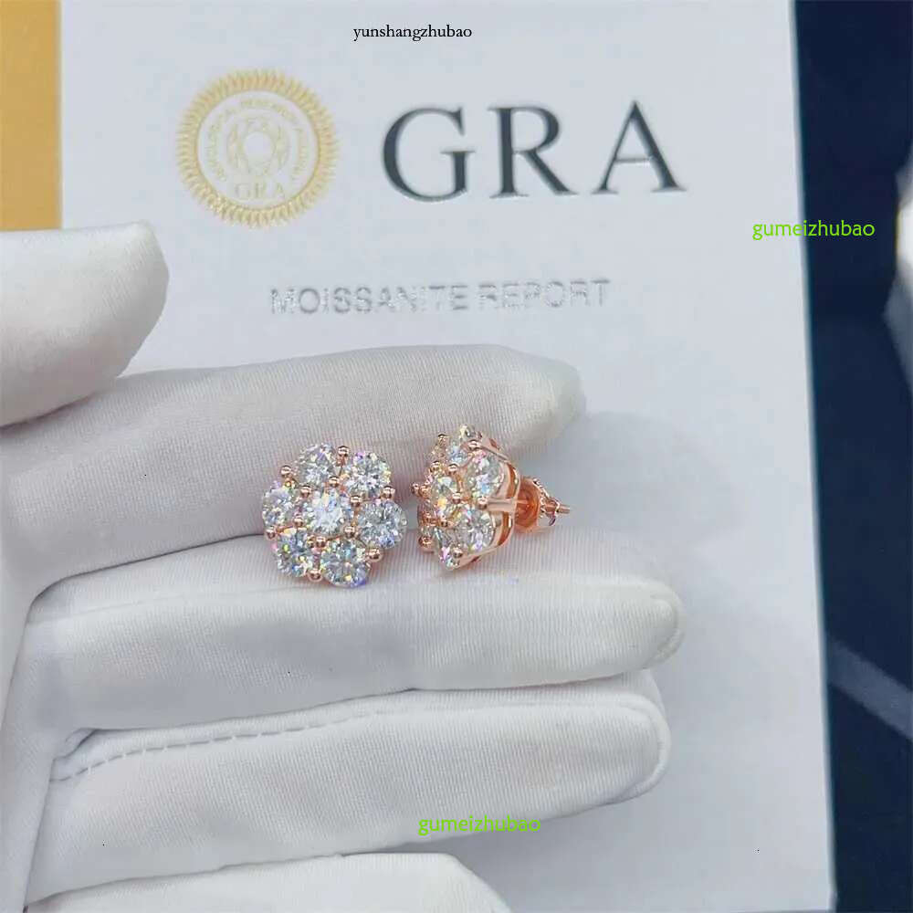 Zuanfa Top Selg Pass Dia Tester Fine Jewelry Sier 8mm 12mm wer Vvs Moissanite Stud Earrings