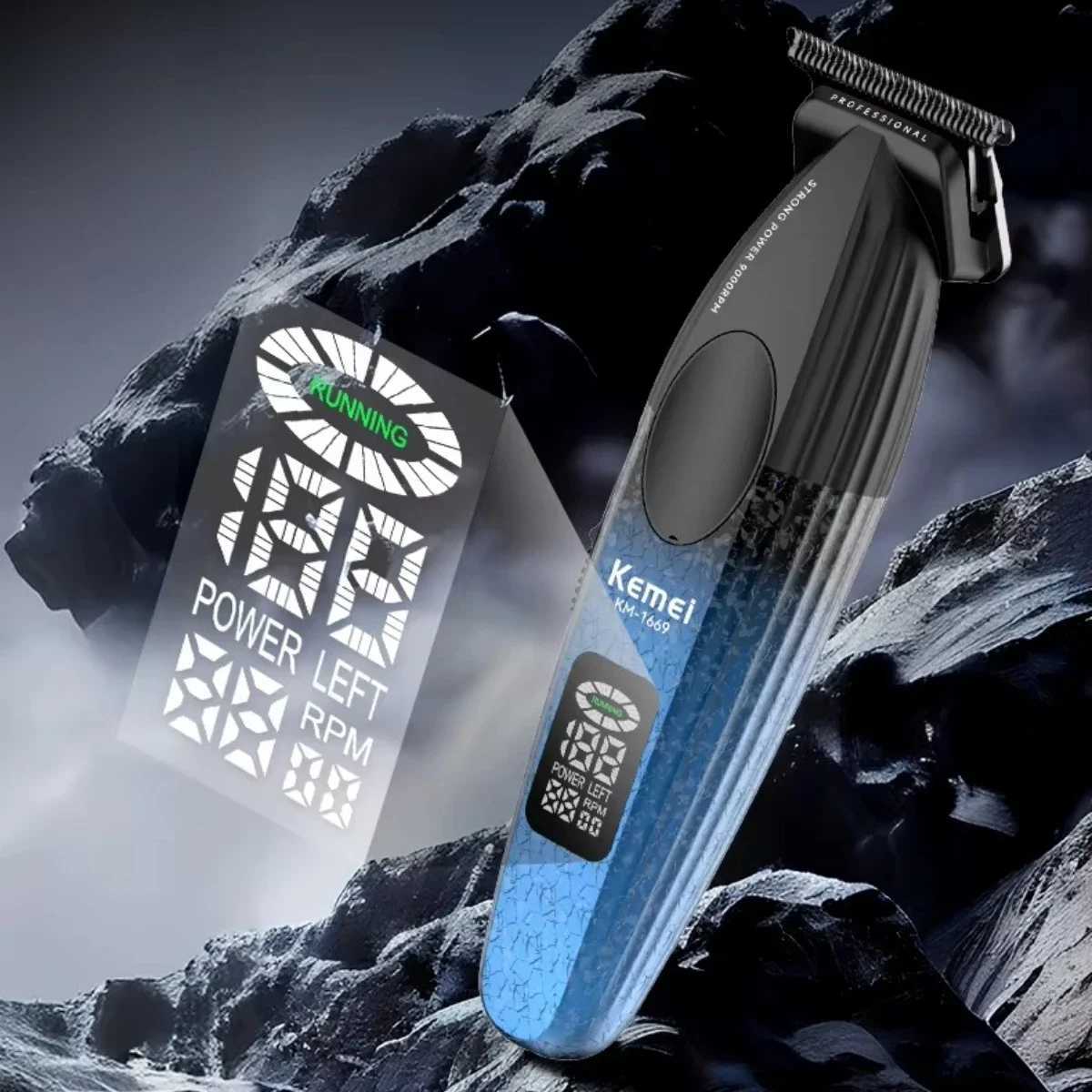 Kemei Trimmer Professional Trimmer 9000 RPM Hair Clippers Brushless Motor Haircut Mane Electric Hair Trimmer for Men KM-1669W250117