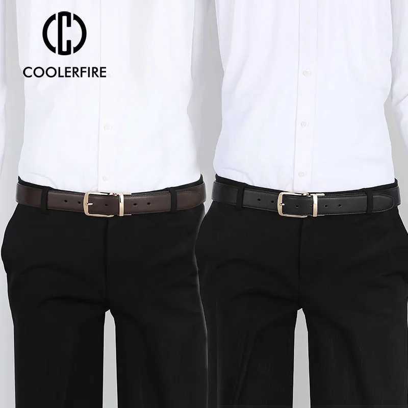 Men Reversible Dress Belts Casual High Quality Belt Genuine Leather Belt Male Vintage Luxury Coolerfire HQ108 W250120