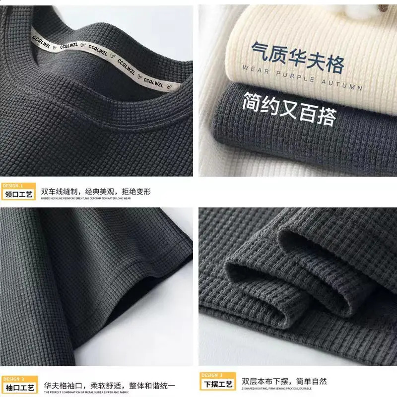 Summer Oversize Casual Fashion tracksuit Loose Jogging Waffle Suit Men Loose Short-sleeve tshirt Sports Shorts 2pcs Set Outfit 250109