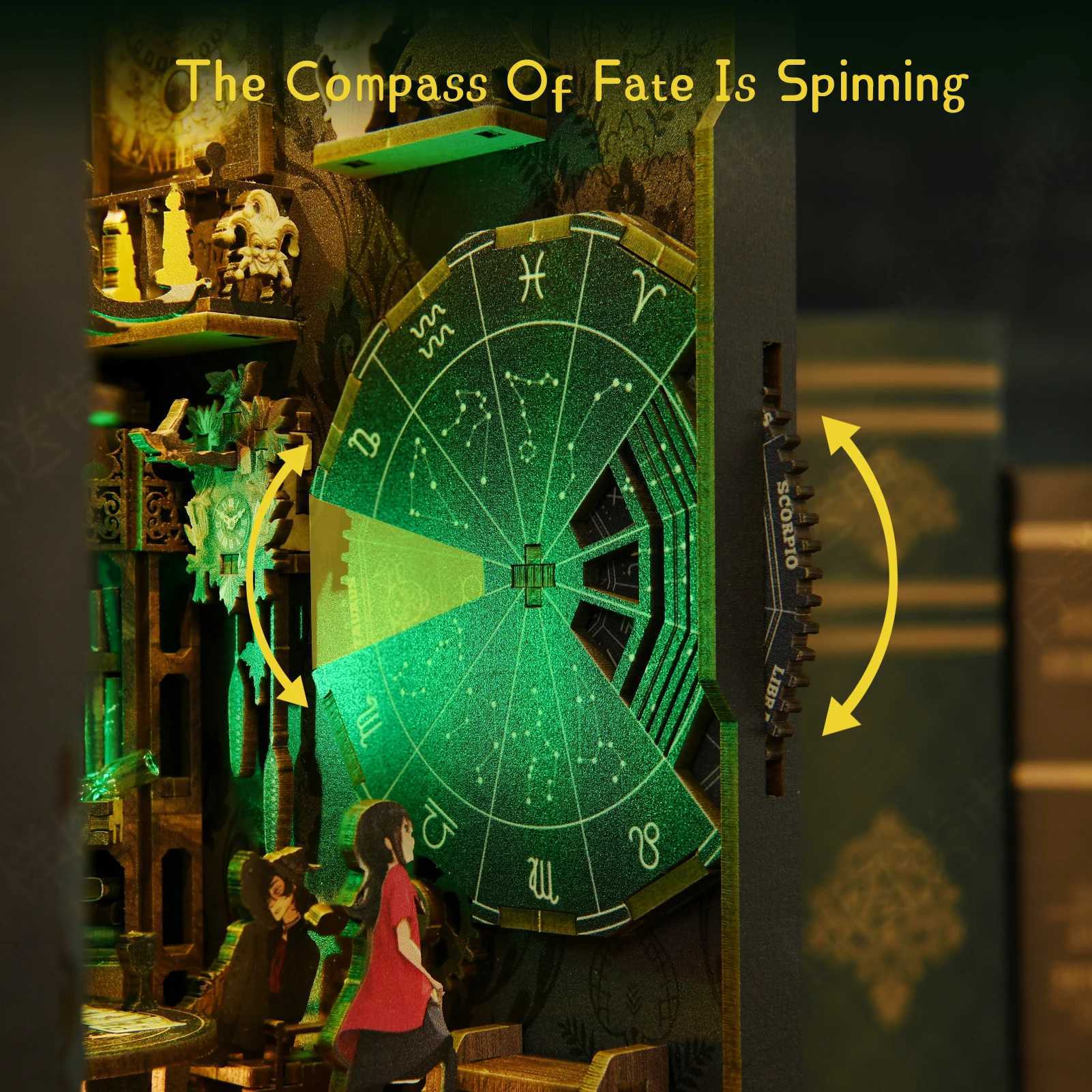 Book Nook Kit Magic House DIY 3D Wooden Puzzle Home Decoration DIY House Kit for Bookshelf Miniature Insert Book Stand Bookshelf W250117