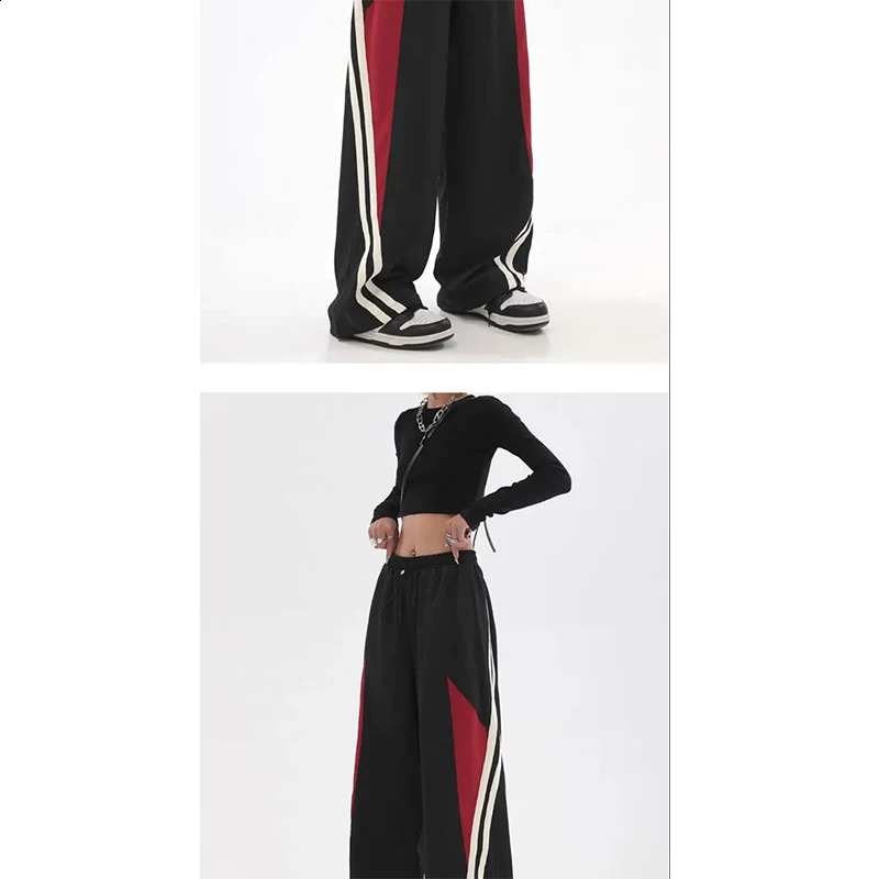 Women Oversized Sports Wide Leg Pants Hip Hop Sweatpants Casual Joggers Fashion Streetwear Y2k High Waist Baggy Trousers