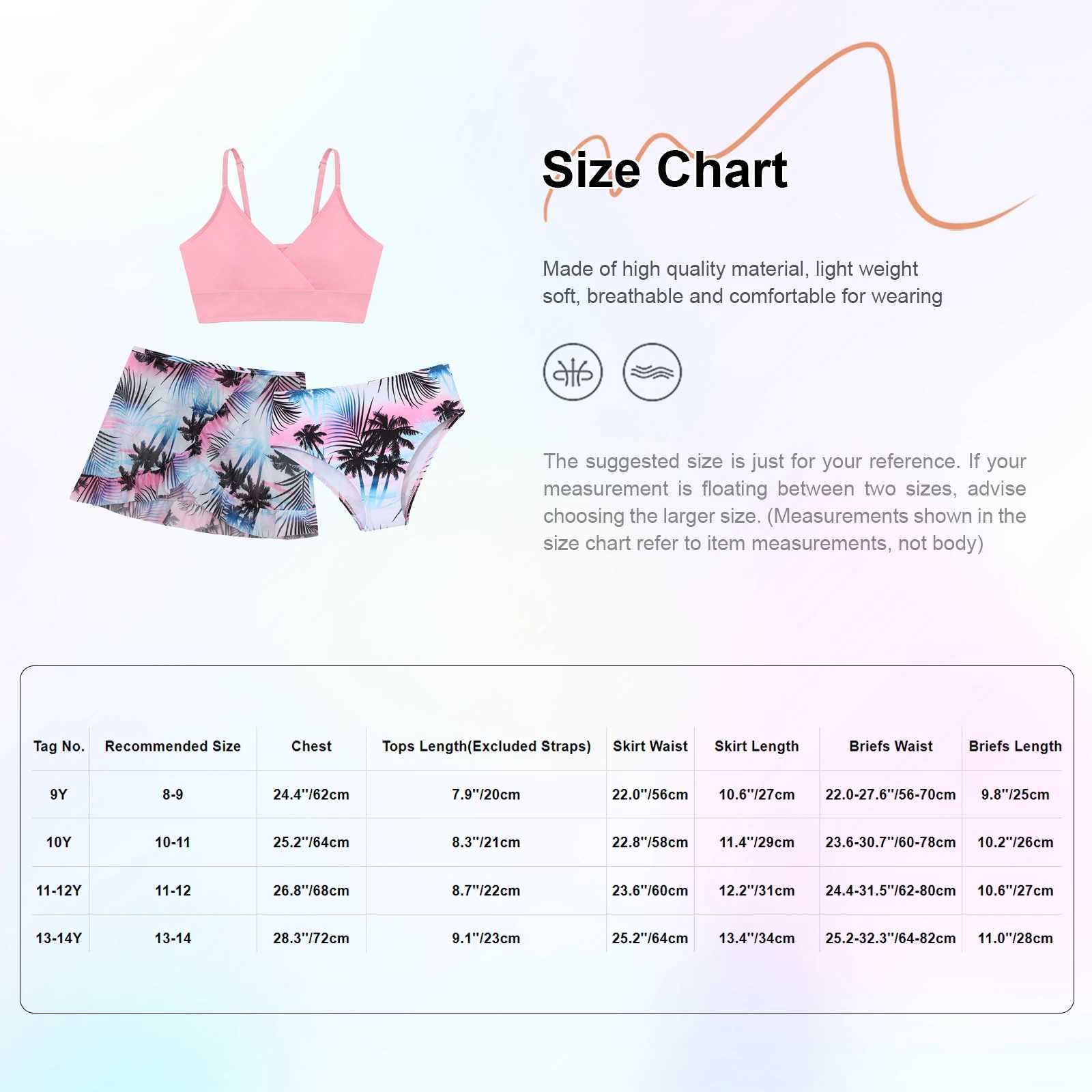 Kids Girls Swimsuit Bikini Set Bralette Girls Two-Piece Bathing Suits Volant Top Bikini Panties Swim Beachwear Tankini BeachwearXJ250117