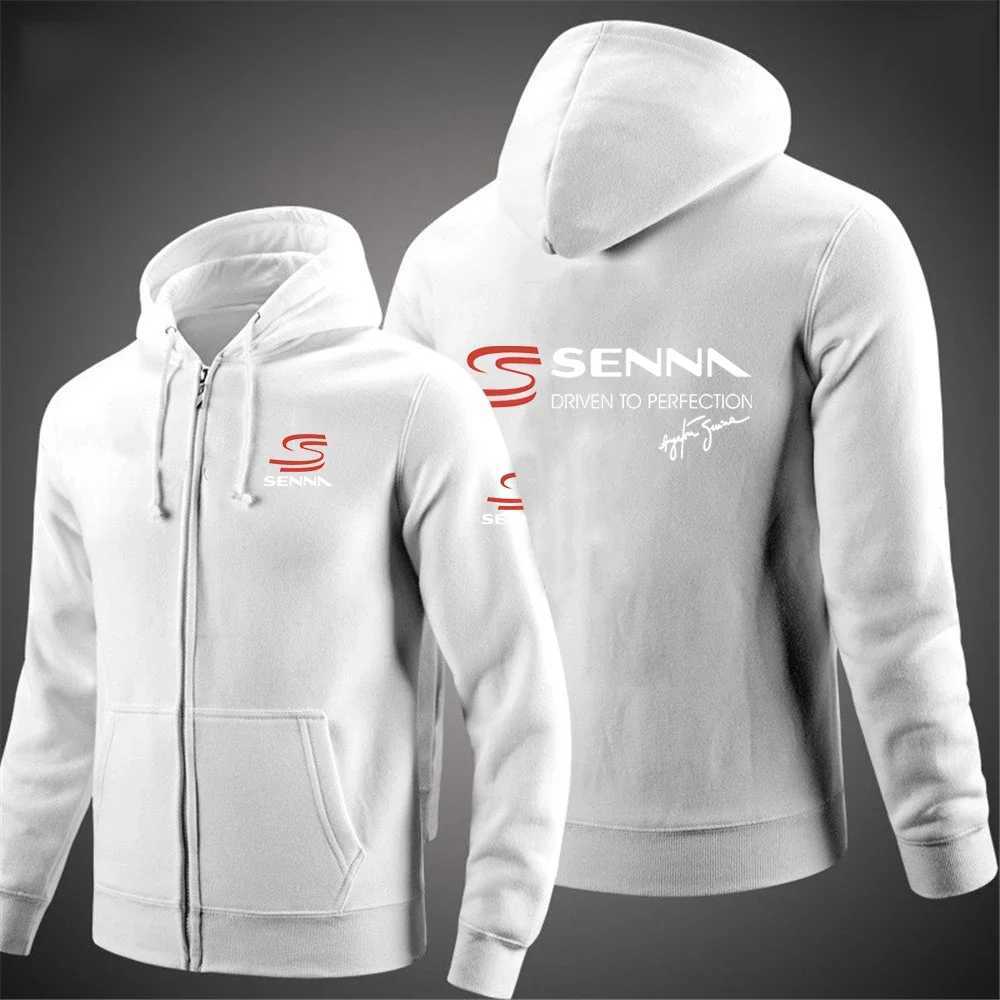 Ayrton Senna High Quality Fashion Men Retro Harajuku Solid Color Jacket High Street Zip Up Hoodie Casual Loose Sweatshirt Clothe X250125