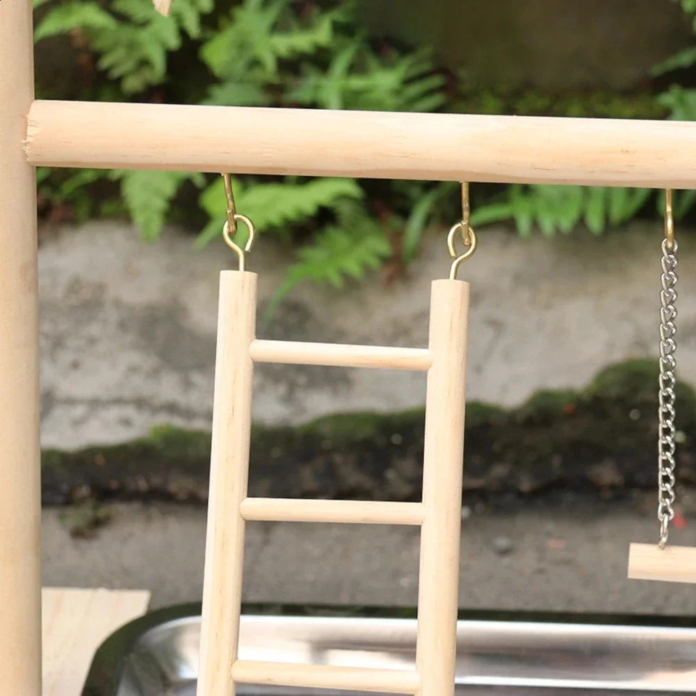 Bird Playground Perch Stand Feeding Cups Swing Climbing Ladder Parrot Playstand Exercise Playgym For Parakeet Cockatiel Lovebi 250121