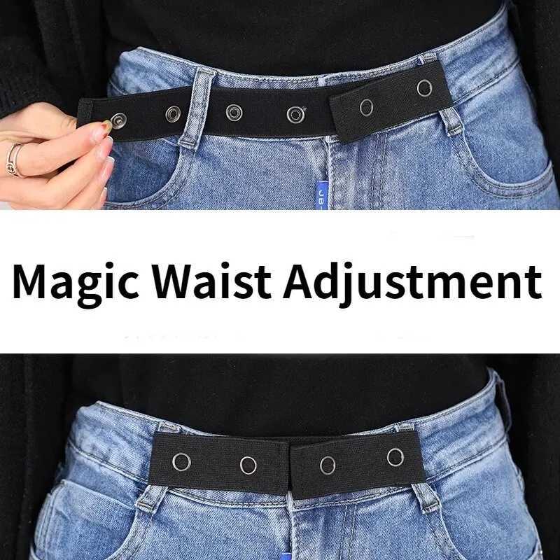 Invisible Jeans Belt Buckle Free Elastic Womens Belt Buckle Extension Elastic Expansion Adjustment Buckle Elastic Men Lazy Belt W250120