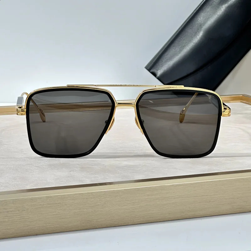 THE END II Mens Sunglasses Top Quality Square Alloy Classical Double Bridges Gold Black Gradient Lens UV400 250121