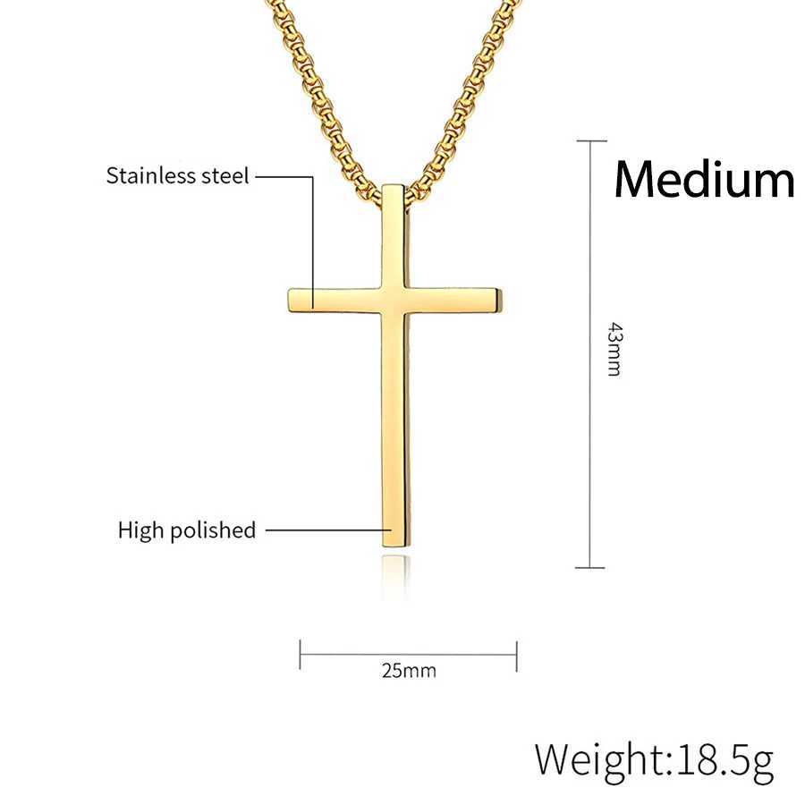 Titanium Steel Cross Necklace For Men Women Black Gold Silver Color Chain Crucifix Pendant Punk Party Never Fade JewelryXJ250121