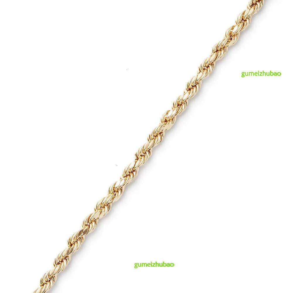 Real 10K 14K Solid Gold Rope Chains For Men Hip Hop Necklace