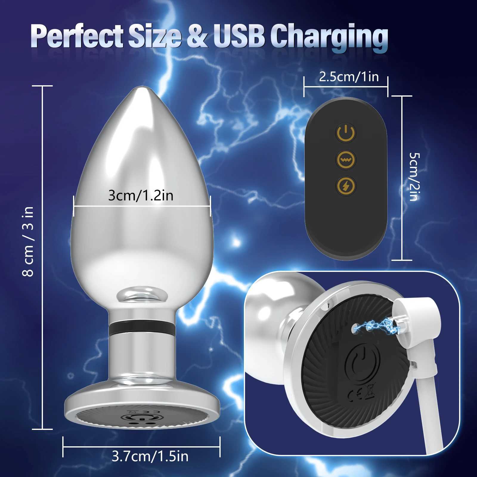 Electroshock Anal Vibrator Microcurrent Stimulation Remote Vibrating Butt Plug Prostate Massager Adult Women Men Anal Sex ToysXJ250121