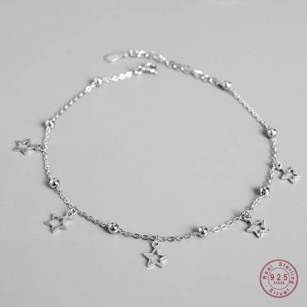 925 Sterling Silver Simple Star Pendant Anklet Women Summer Ocean Beach Casual Jewelry Accories Girlfriend GiftXJ250121