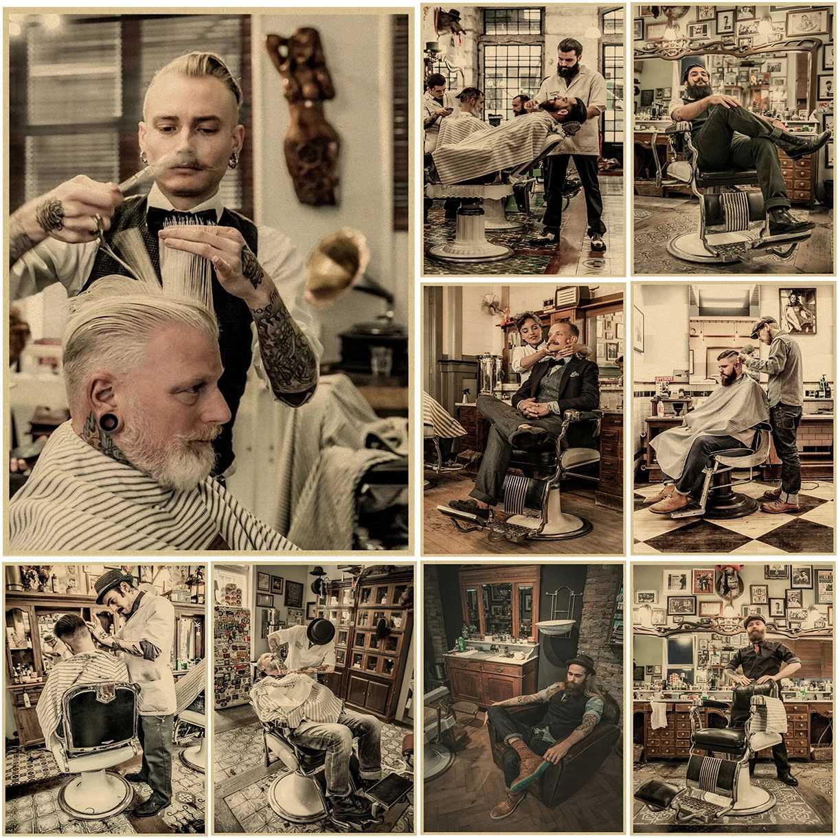 Barber House Metal Tin Signs Haircut Wall Decoration Plaque Vintage Poster Iron Painting for Man Cave Home Cafe Garden Club BarXJ250116