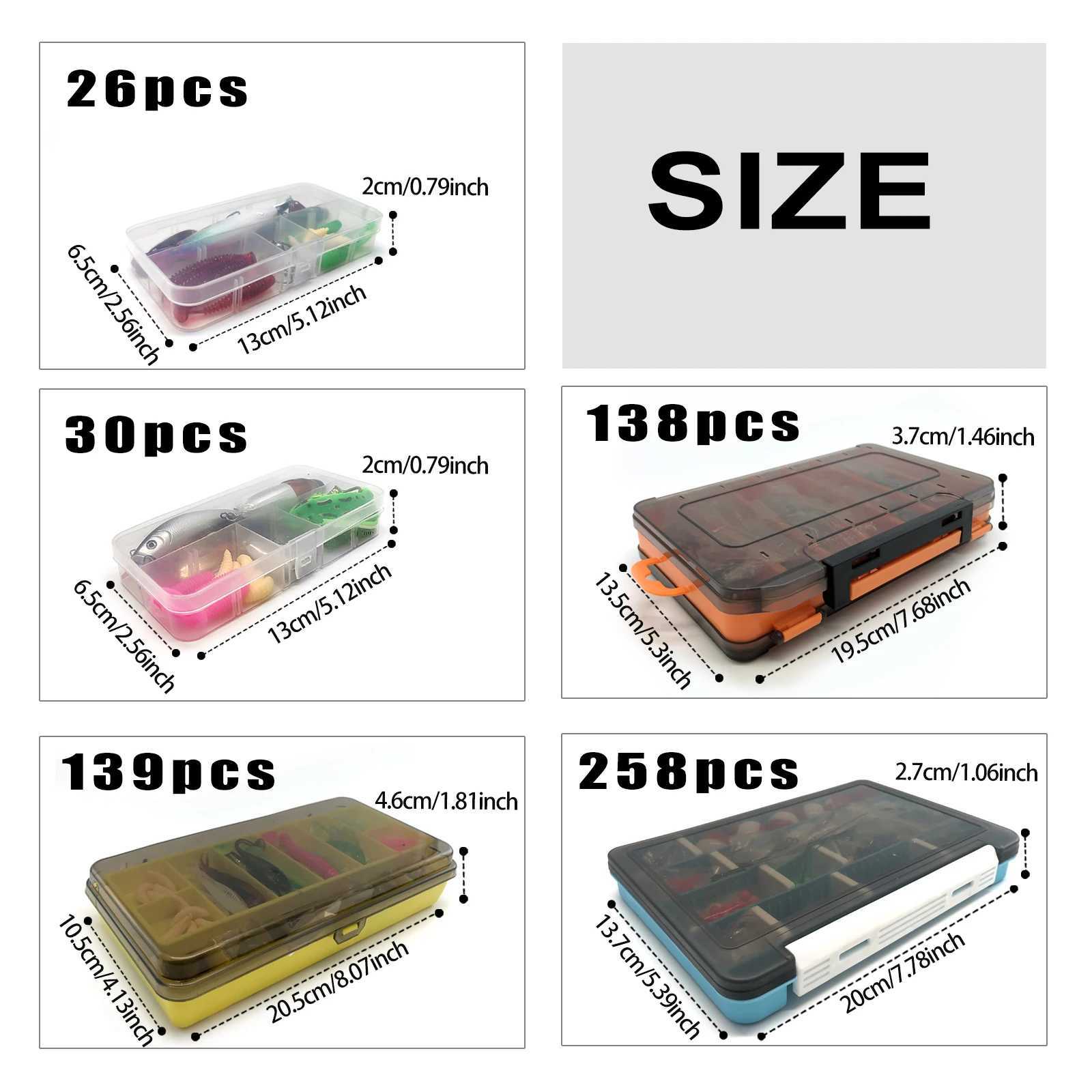 26/30/258/138/139pcs Fishing Lures Set Soft Hard Baits Metal Jig Spoon Gear Layered For Bass Pike Crankbait Tackle AccessoriesXJ250122