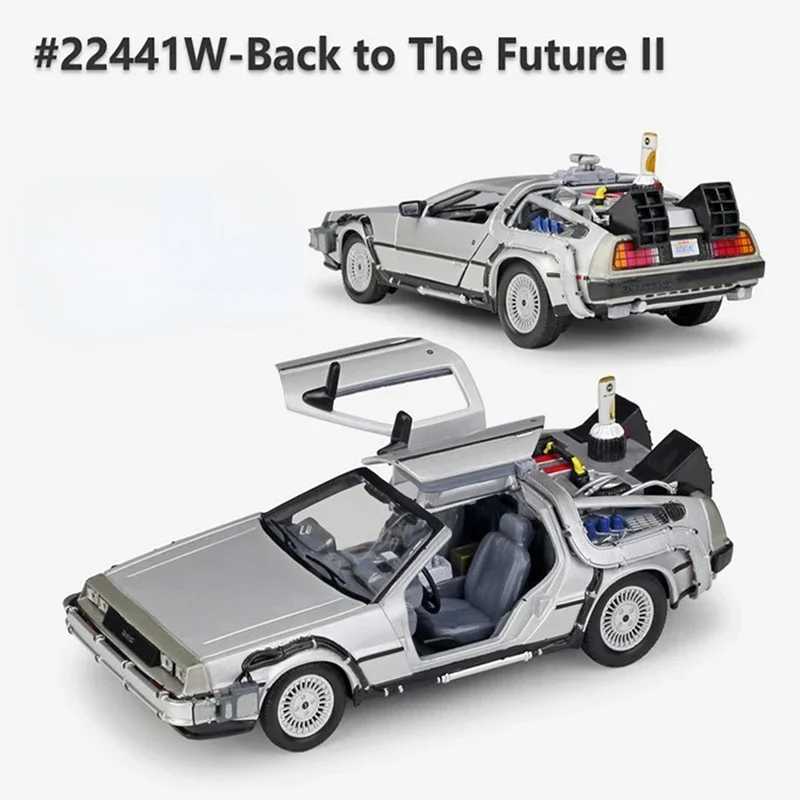 WELLY 1 24 Back To The Future Time Machine Diecast Alloy Model Car DMC-12 Delorean Metal Toy Car Gift Collection Car Model X250125