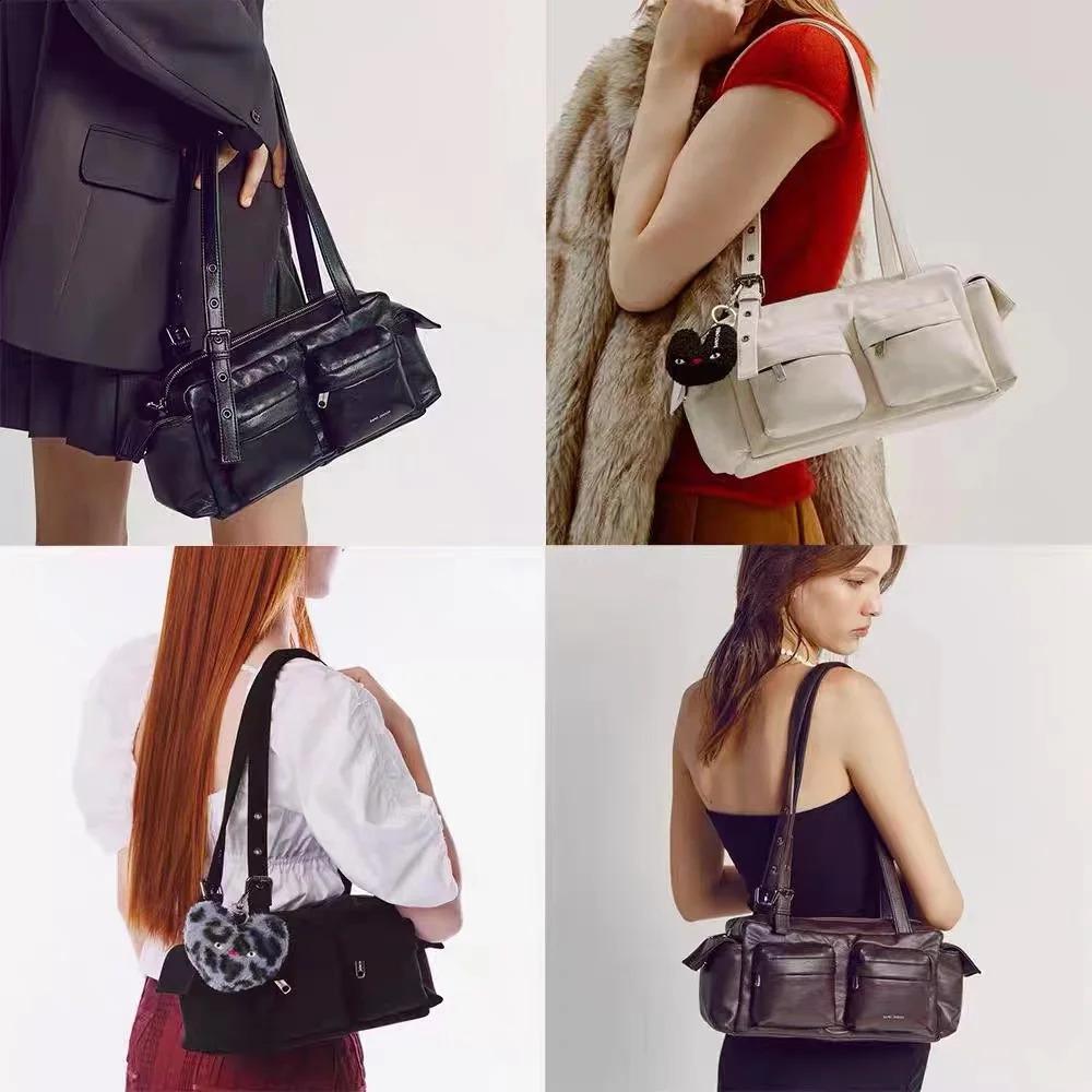Samoondoh Korean retro fashion autumn and winter Melard large capacity handbag shoulder bag samoondoh briefcase 250120