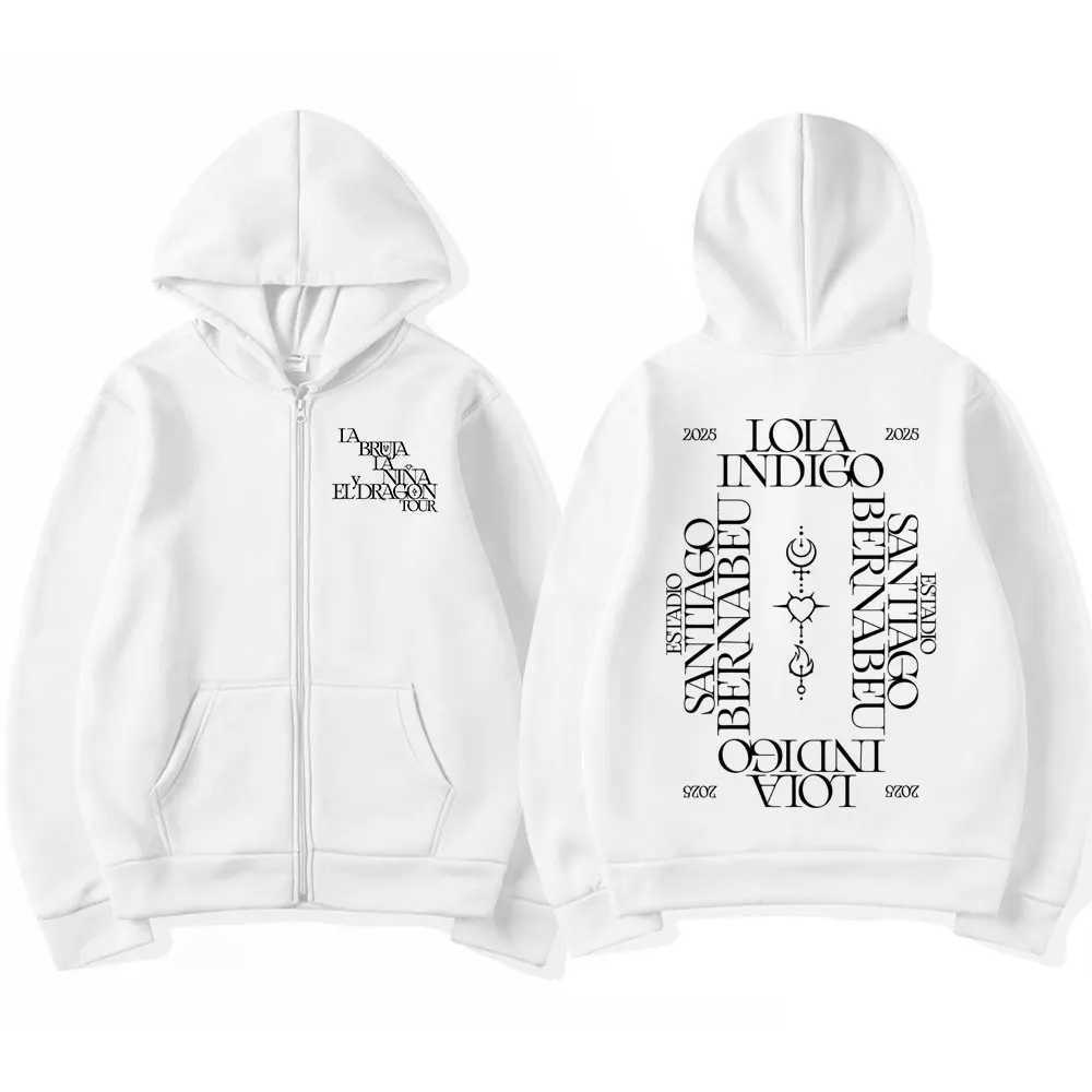 Lola Indigo 2025 Tour Merch Graphic Zipper Hoodies Men Women Clothing Fashion Harajuku Zip Up Sweatshirts Pullover Jackets Coats X250125