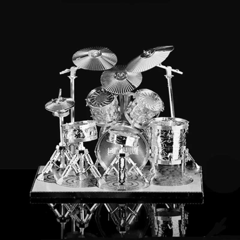 Drum set 3D metal puzzle model kit DIY laser cutting puzzle childrens puzzle toy W250117