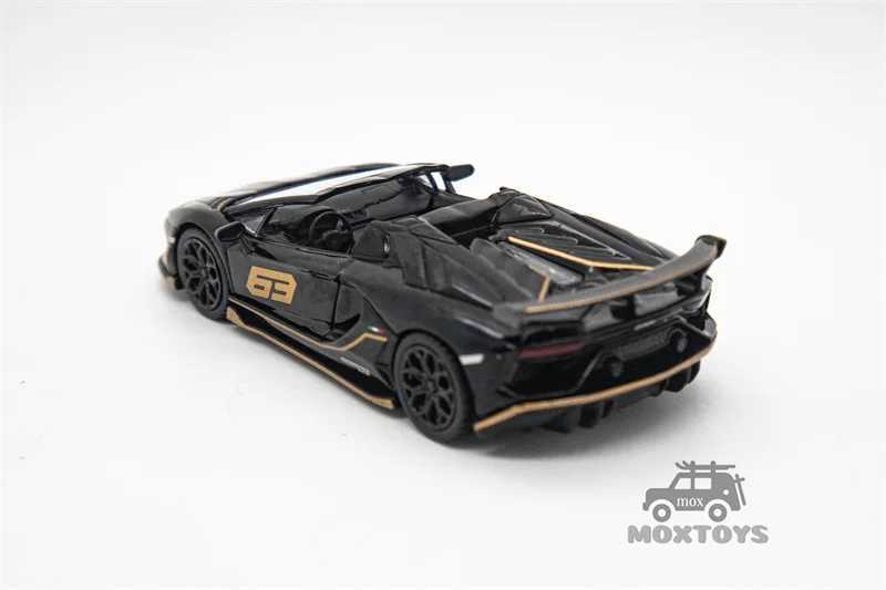 MINI GT 1 64 Aventador SVJ 63 Roadster Nero Aldebaran Black LHD Diecast Model Car X250125