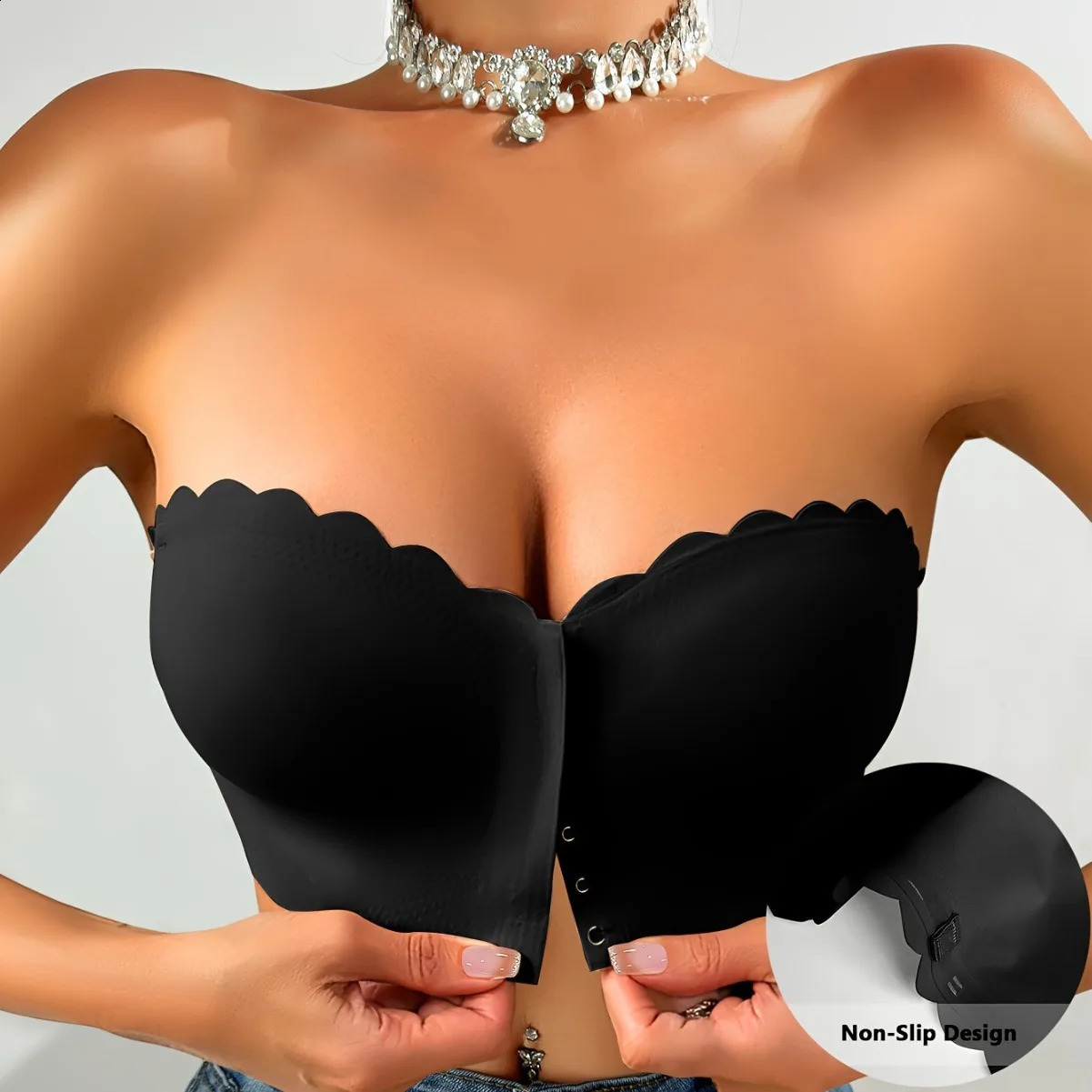 Front button underwear bra no underwire smooth breathable comfortable solid color gathering trace invisible 250122