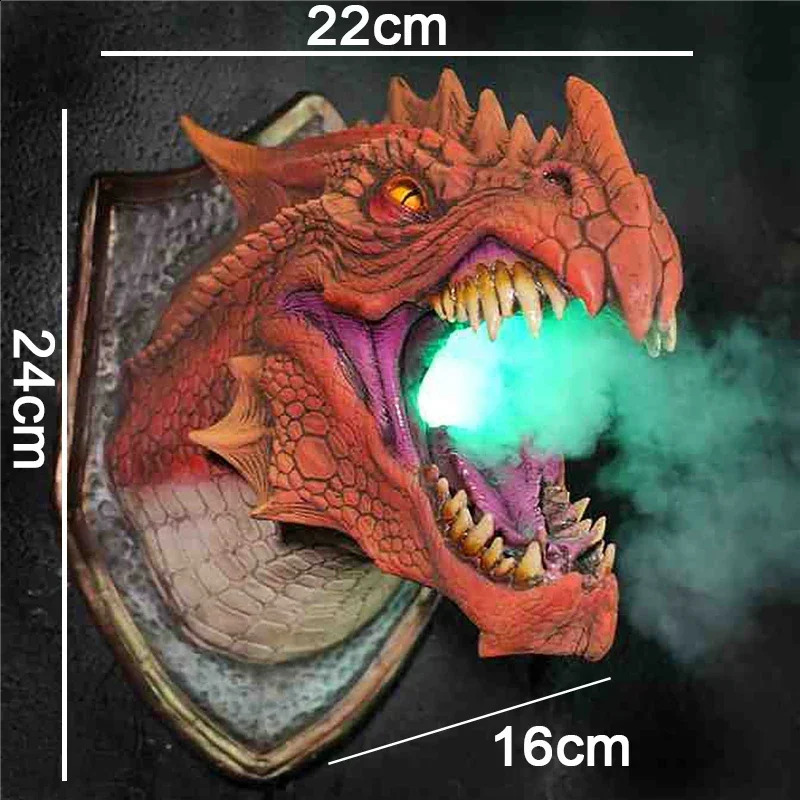 3d Dragon Legends Prop Wall Mounted Dinosaur Light Wall Art Sculpture Statue Wall Art Home Decor Room Decoration 250120