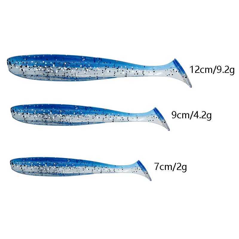 10Pcs/bag 70mm 90mm 120mm Swim Bait Lure Soft Plastics 2 Inch Saltwater Paddle Tail SwimbaitXJ250122