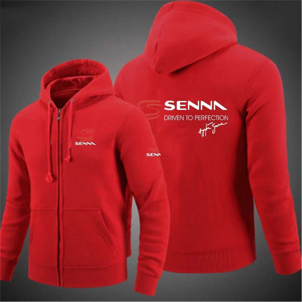 Ayrton Senna High Quality Fashion Men Retro Harajuku Solid Color Jacket High Street Zip Up Hoodie Casual Loose Sweatshirt Clothe X250125