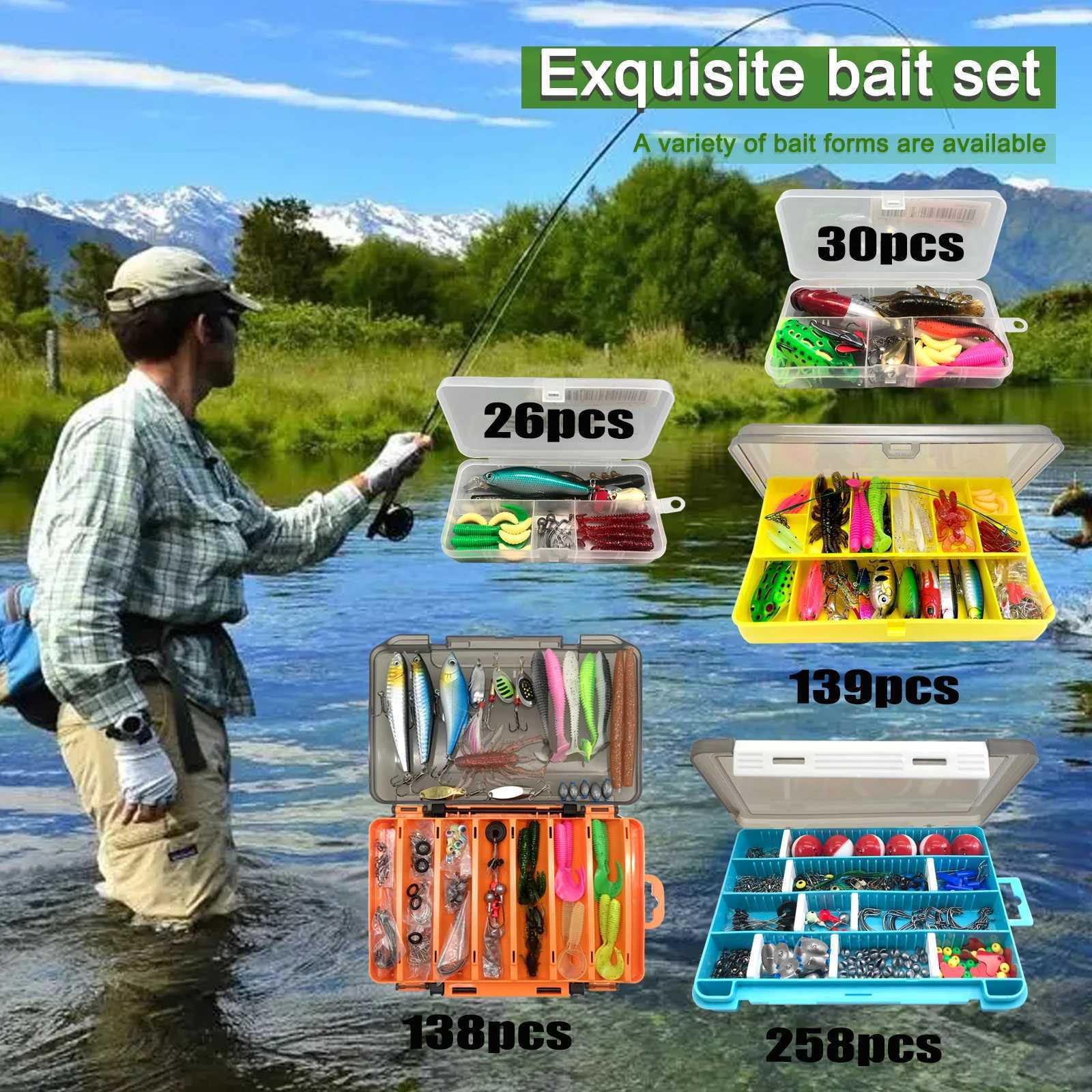 26/30/258/138/139pcs Fishing Lures Set Soft Hard Baits Metal Jig Spoon Gear Layered For Bass Pike Crankbait Tackle AccessoriesXJ250122