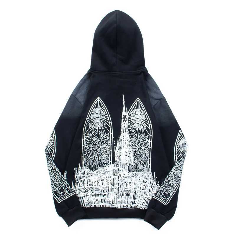 High Street Retro who decides war hoodies high-quality mud dye metropolitan print Pullover fashionable mens WDW sweatshirt X250125
