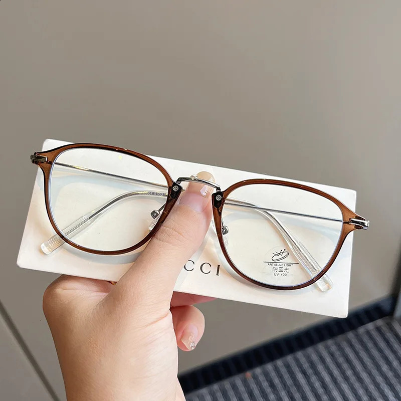 Korean Style Womens Eyeglass Frame TR90 Material Anti Blue Light Glasse High Quality Men Glass 250114