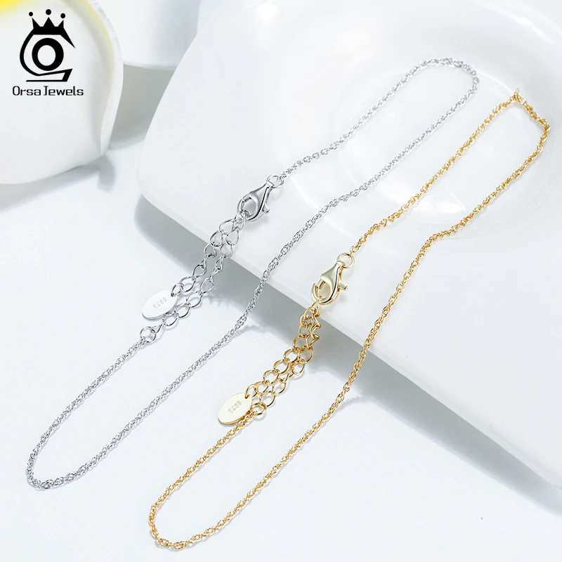 ORSA JEWELS Genuine 925 Sterling Silver Twisted Cb Chain Anklet Basic Chain Foot Beach on Leg Lobster Clasp for Wen SA06 X250125