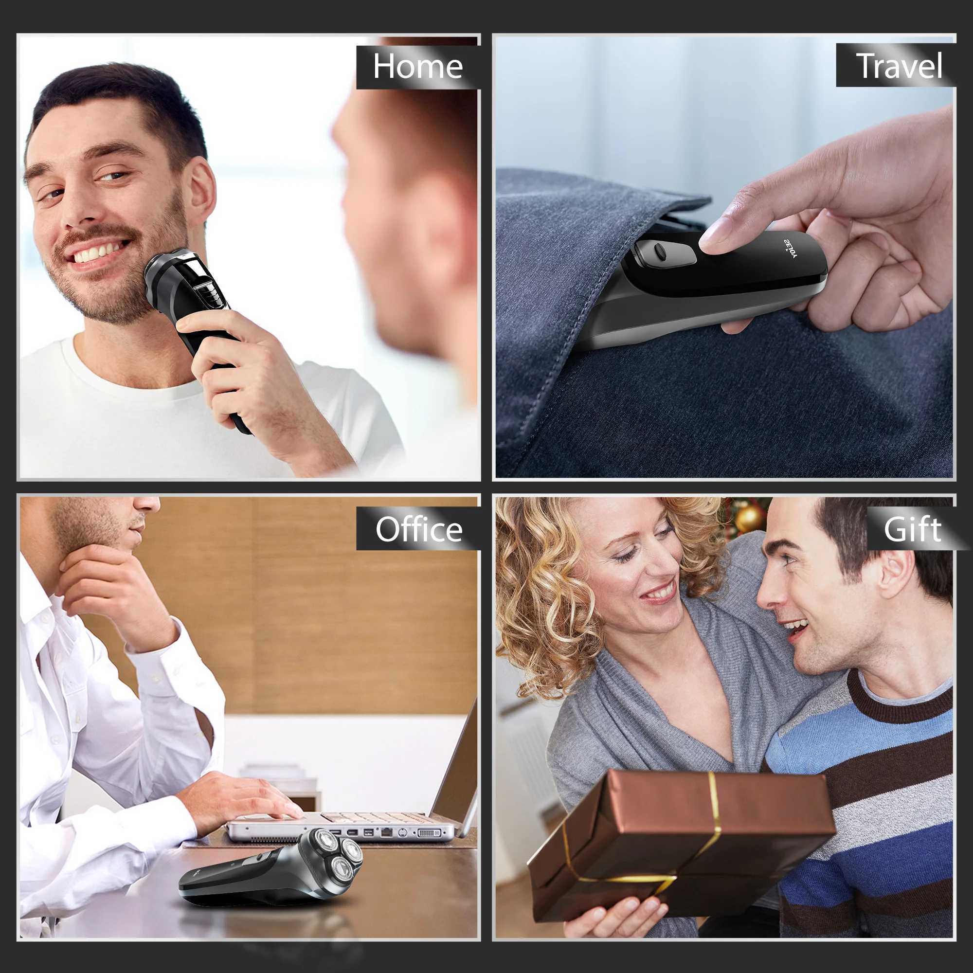 Sejoy 5W electric rotary shaver rechargeable hair trimmer with 3D floating 2-in-1 shaver beard trimmerW250117