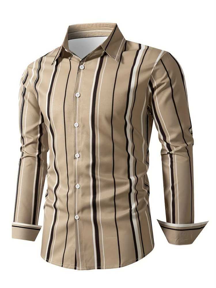 Fashion Plaid Striped Printed Shirt Mens Long-sleeved Shirt Spring And Autumn New Buttons Lapel Shirt Street Loose Casual ShirtXJ250121