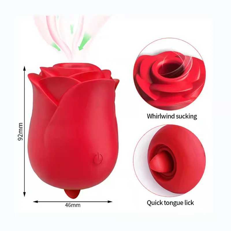 10 speed powerful vibrator rose clitoral suction cup vibrator female clitoral stimulator tongue licking nipple sex toyXJ250227