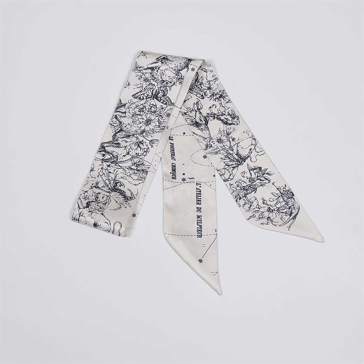 Tarot Constellation % Twill Silk Scarf Women Brand Scarf Skinny Bag Scarves Design Wrist Towel Foulard Neckerchief Headband W250118