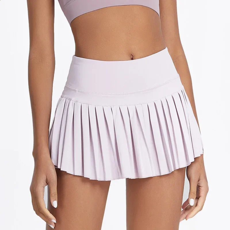 Summer Women Sports Anti Expre Pleated Golf Tennis Skirts Fitness High Waist Elastic Athletic Run Shorts With Pocket 250122