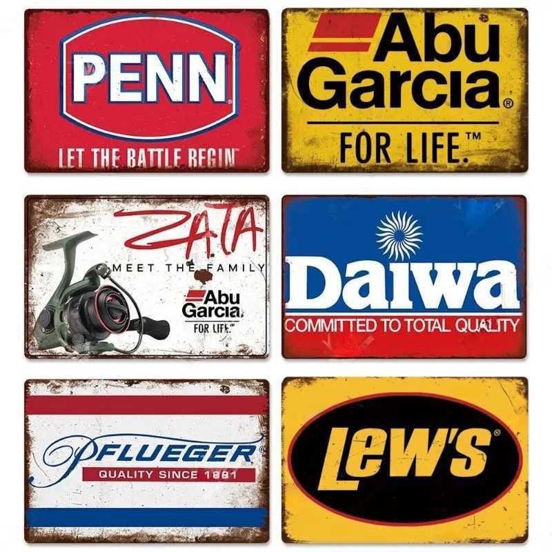 Metal Tin Poster Fishing Gear Retro Tin Sign Plaque Metal Plate Wall Art Poster Decoration for Tackle Shop Homemetal PaintingXJ250116