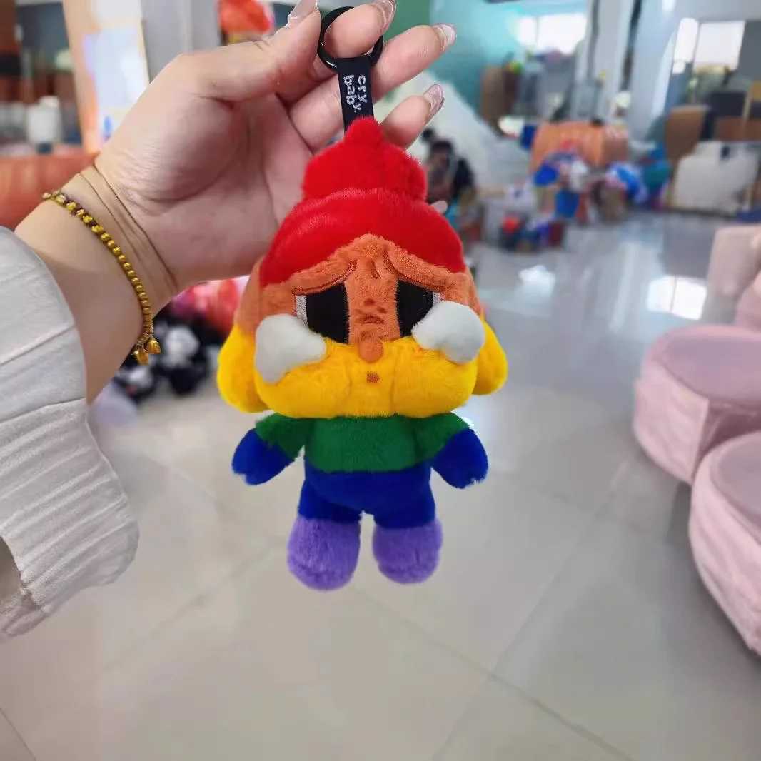 2024 New POP Rain Bow Cry Baby Plush Doll Backpack Pendant Keychain Doodle Girl DollXJ250116