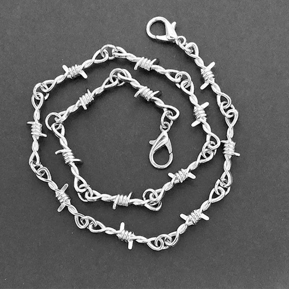 ZAKOL Fashion Iron Unisex Choker Necklace Women Hip-hop Gothic Punk Barbed Wire Little Thorns Chain Choker Jewelry GiftsXJ250121