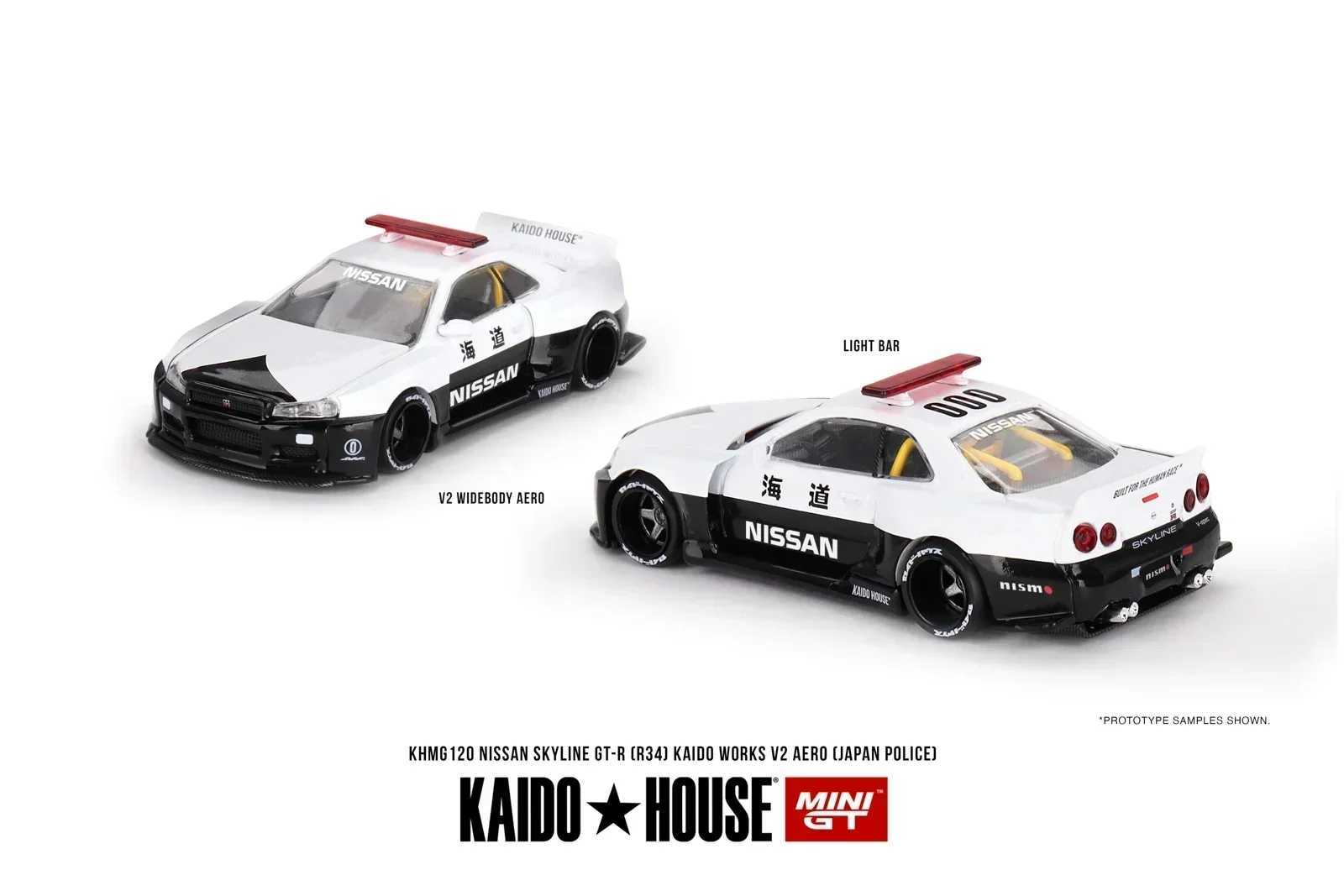 Kaido House + MINIGT 1/64 Nissan Skyline GT-R (R34)(R33) Honda NSX Racing Kaido Works V3 V2 KHMG Cars Alloy Diecast Metal Model X250125