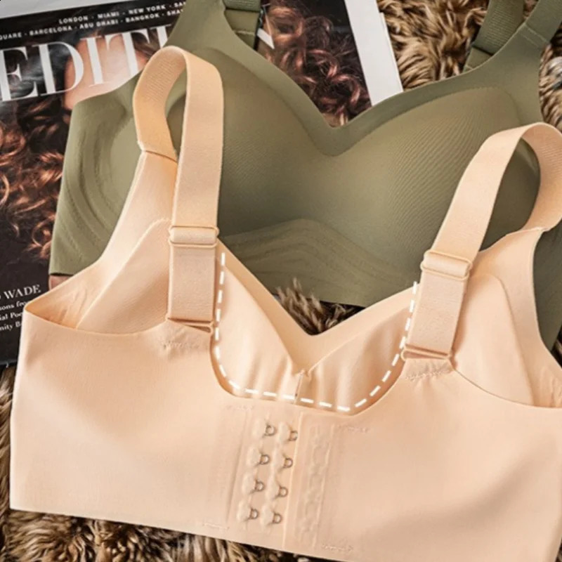 Seamless Bra For Women Comfort Sexy Lingerie Sport Padded Top Wireless Underwear Soft Support Bras Wide shoulder strap Intimates 250122