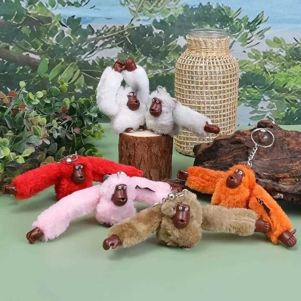 Cute plush monkey keychain gorilla backpack pendant long arm animal bag pendant keychain decoration for adults and children Birtay gifts W250116