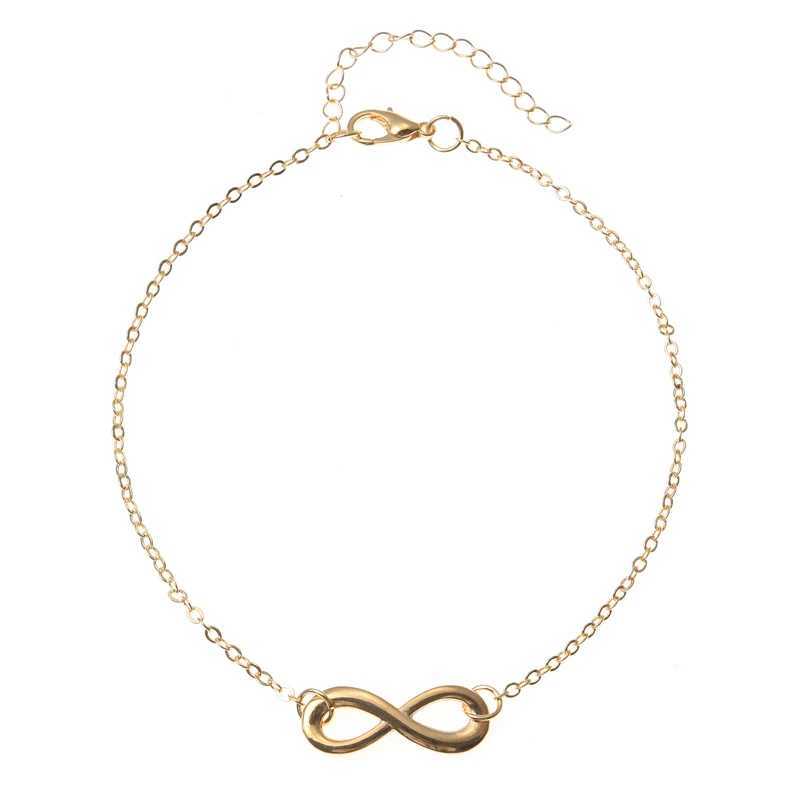 Tren Gold Sliver Color Simple Infinity Chain Anklets For Women Beach Foot Jewelry Leg Chain Ankle Bracelets Women AccoriesXJ250121