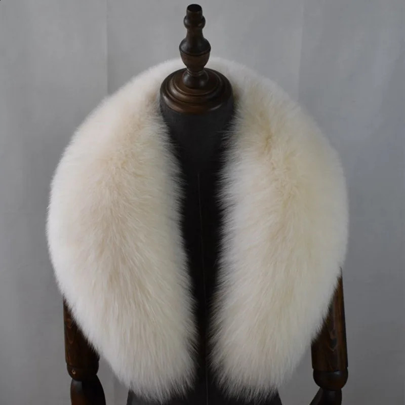 Fox Fur Collar Scarf Straight Collar Fur Gray Collar Large Size Neck Warmer Fur Scarf Shawls 250121