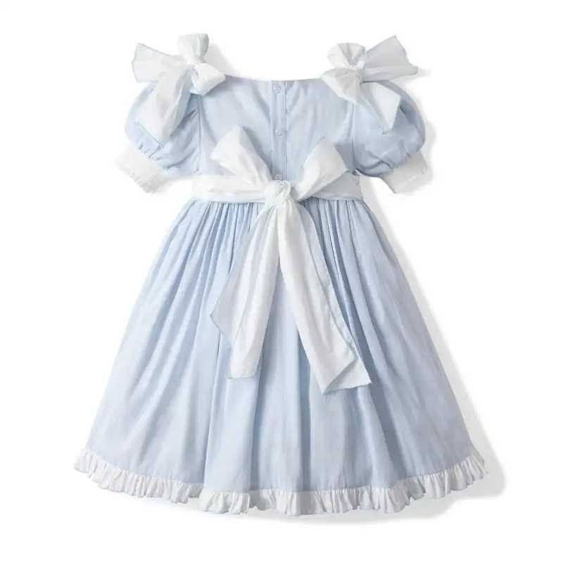 Clibeso 2024 Baby Girl Baptism Dresses Kids Spanish Lace Bow Dress Children Luxury Birthday Clothing Girls Boutique Clothes X250125
