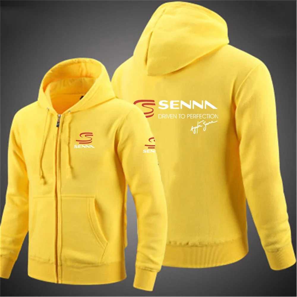 Ayrton Senna High Quality Fashion Men Retro Harajuku Solid Color Jacket High Street Zip Up Hoodie Casual Loose Sweatshirt Clothe X250125