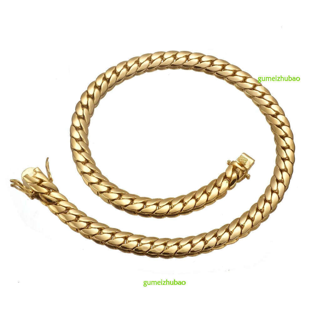 6mm-10mm 304 Stainless Steel Snake Chain Necklace Bracelet Real Gold Plated Jewelry