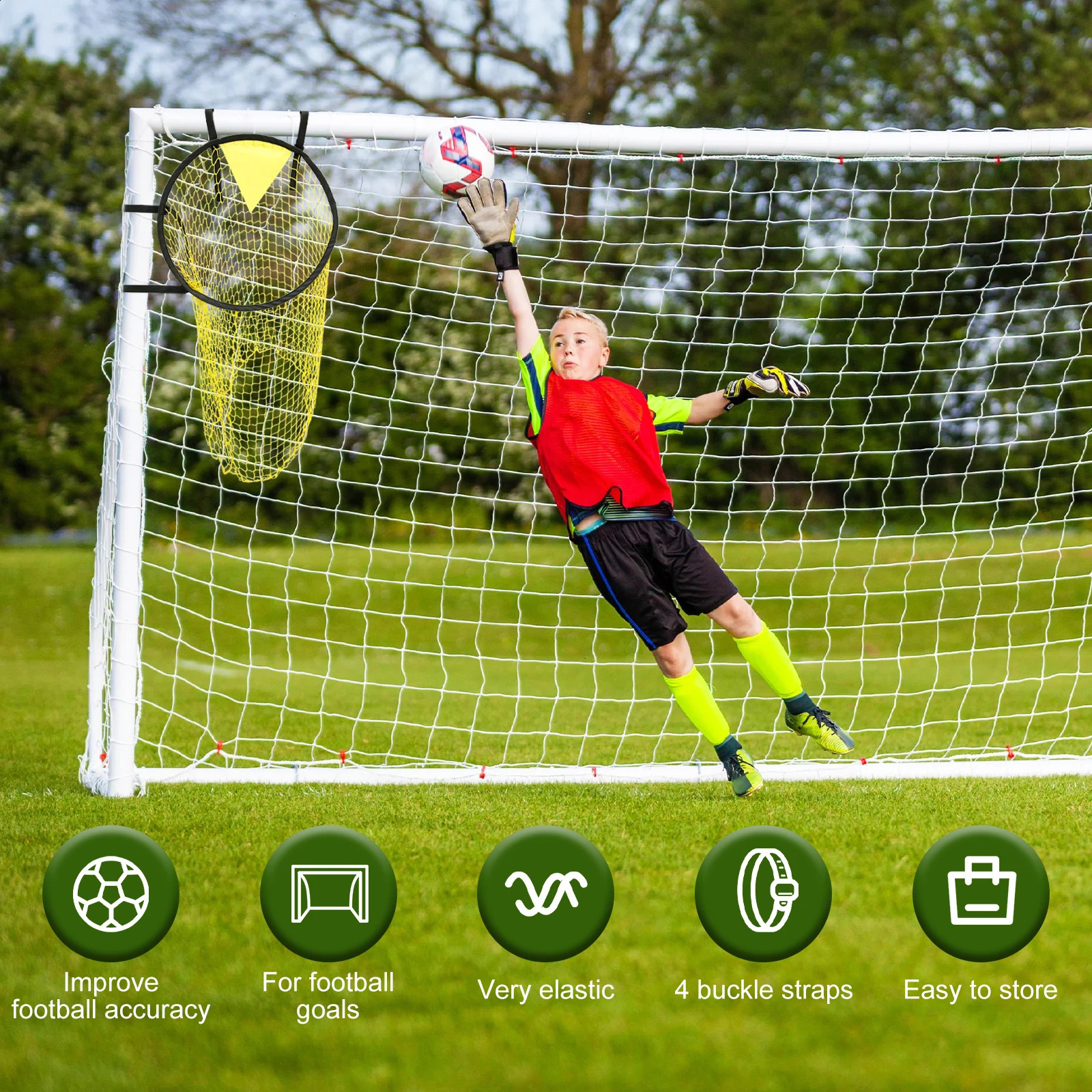 1/2pcs Football Target Net Foldable Football Training Net Easy to Attach and Detach Soccer Goal for Football Training Practice 250117