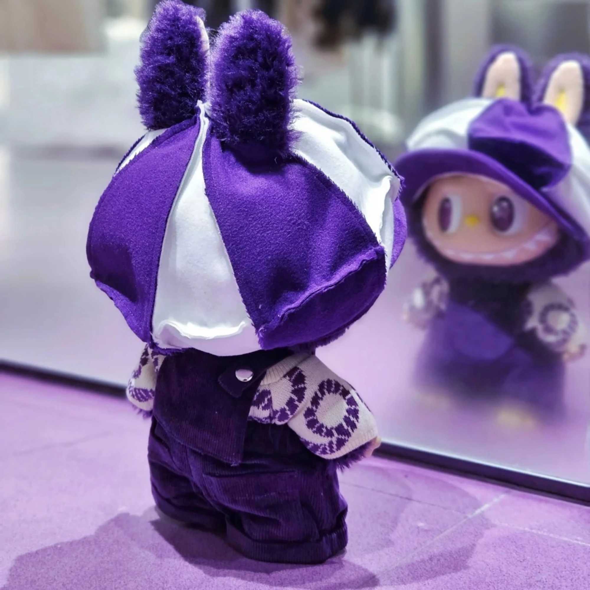 Labubu 40cm High Quality Animation Purple Sweater Monster Fashion Large Proportion Doll Desktop Mystery Box Childrens Toys Gift W250116