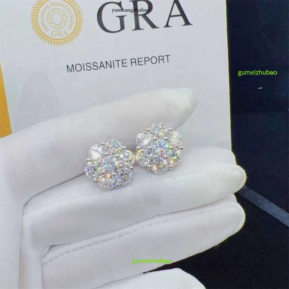 Zuanfa Top Selg Pass Dia Tester Fine Jewelry Sier 8mm 12mm wer Vvs Moissanite Stud Earrings