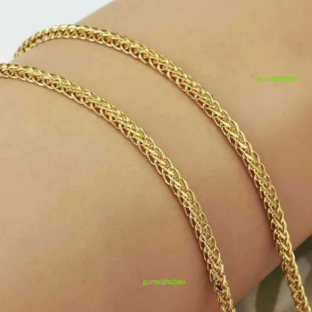 Pendant Necklaces Xiy Bulk Sale Trendy new design Pure real Chn chain Clavicle solid Yellow Gold Chain
